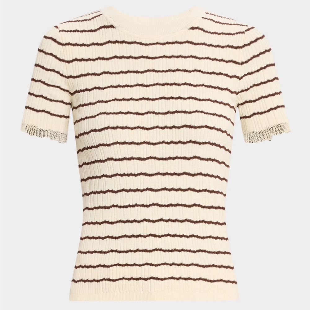 rag & bone Chiara Stripe Short-Sleeve Crewneck Tee